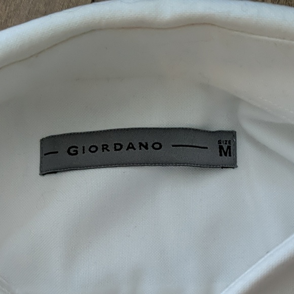 5/$100 Men's Giordano White Cotton Dress Shirt - Picture 2 of 3
